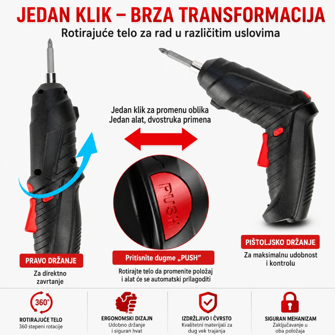 Aku Pivot Bušilica sa priborom
